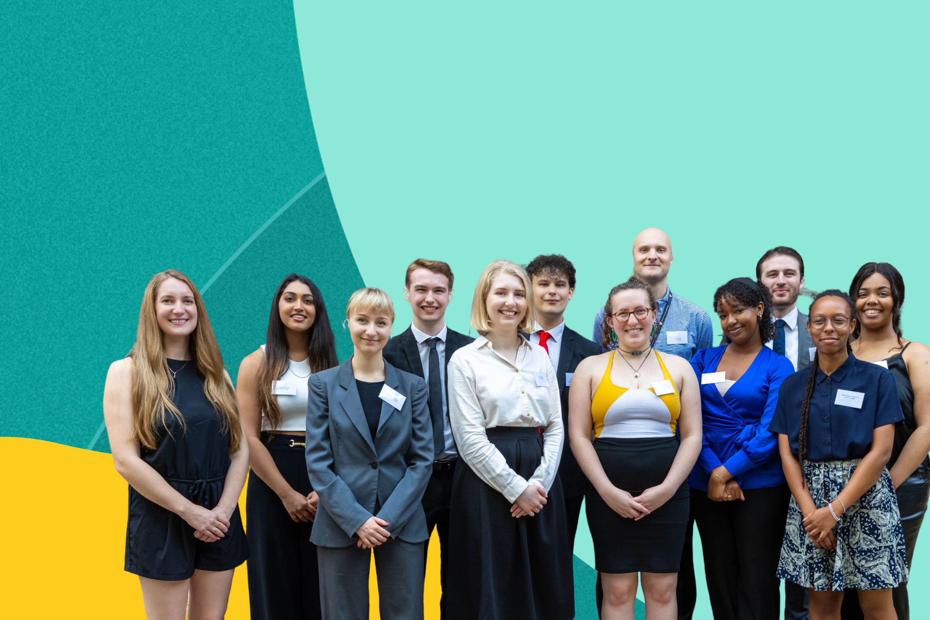 Interns posing for a photograph