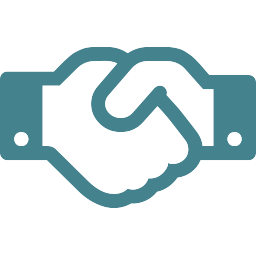 Blue handshake icon