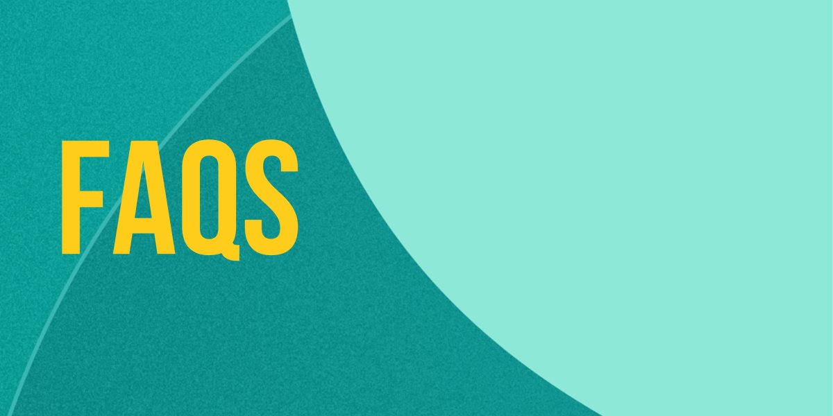 The letters FAQS on a green background