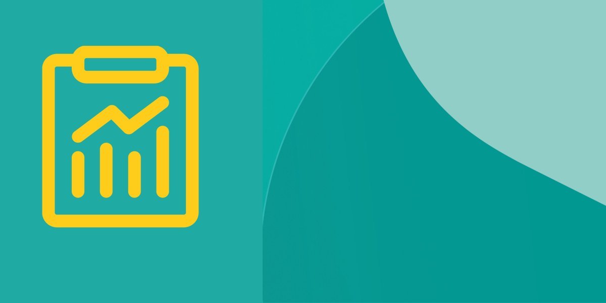 Chart icon with line going up on green background
