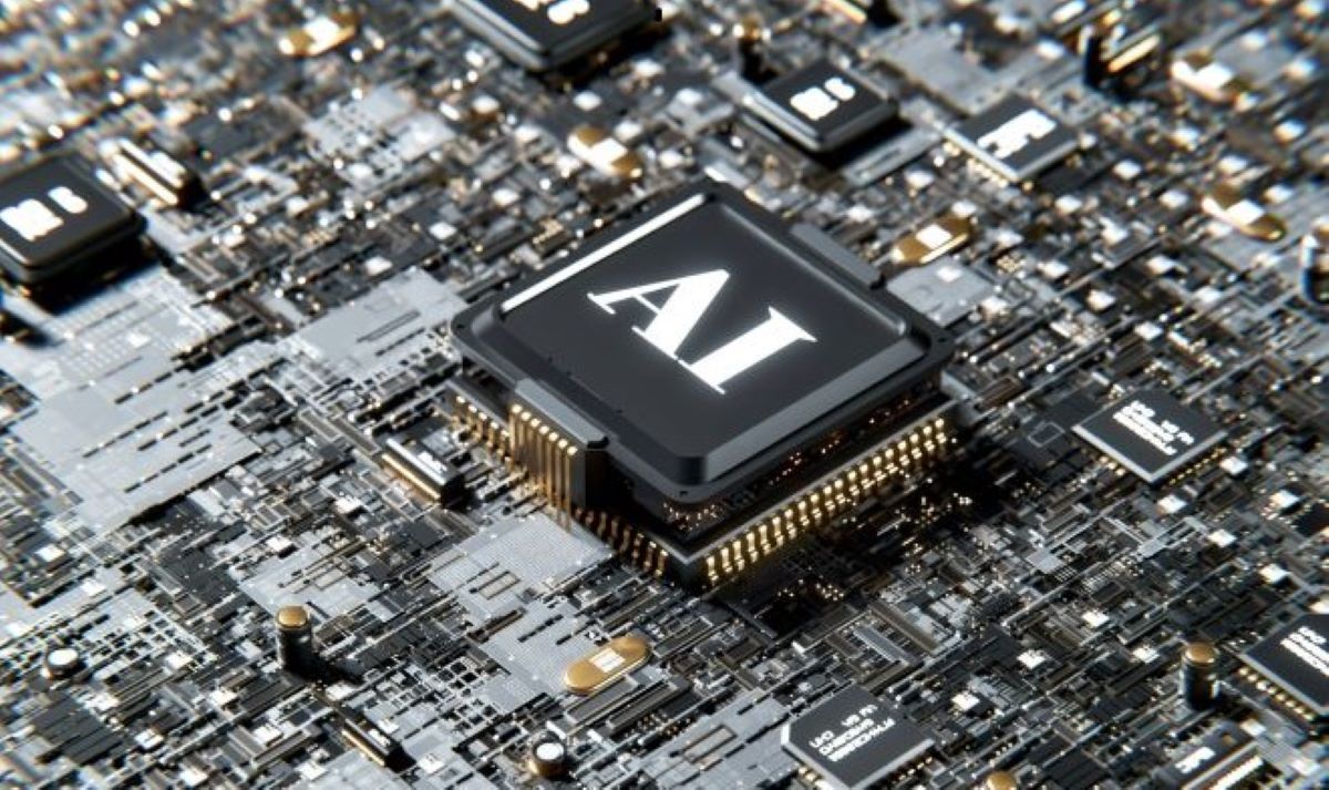 Image of a circuit board with an AI button