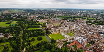 Arial shot of Cambridge colleges