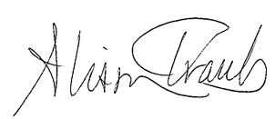 Alison Traub's signiture