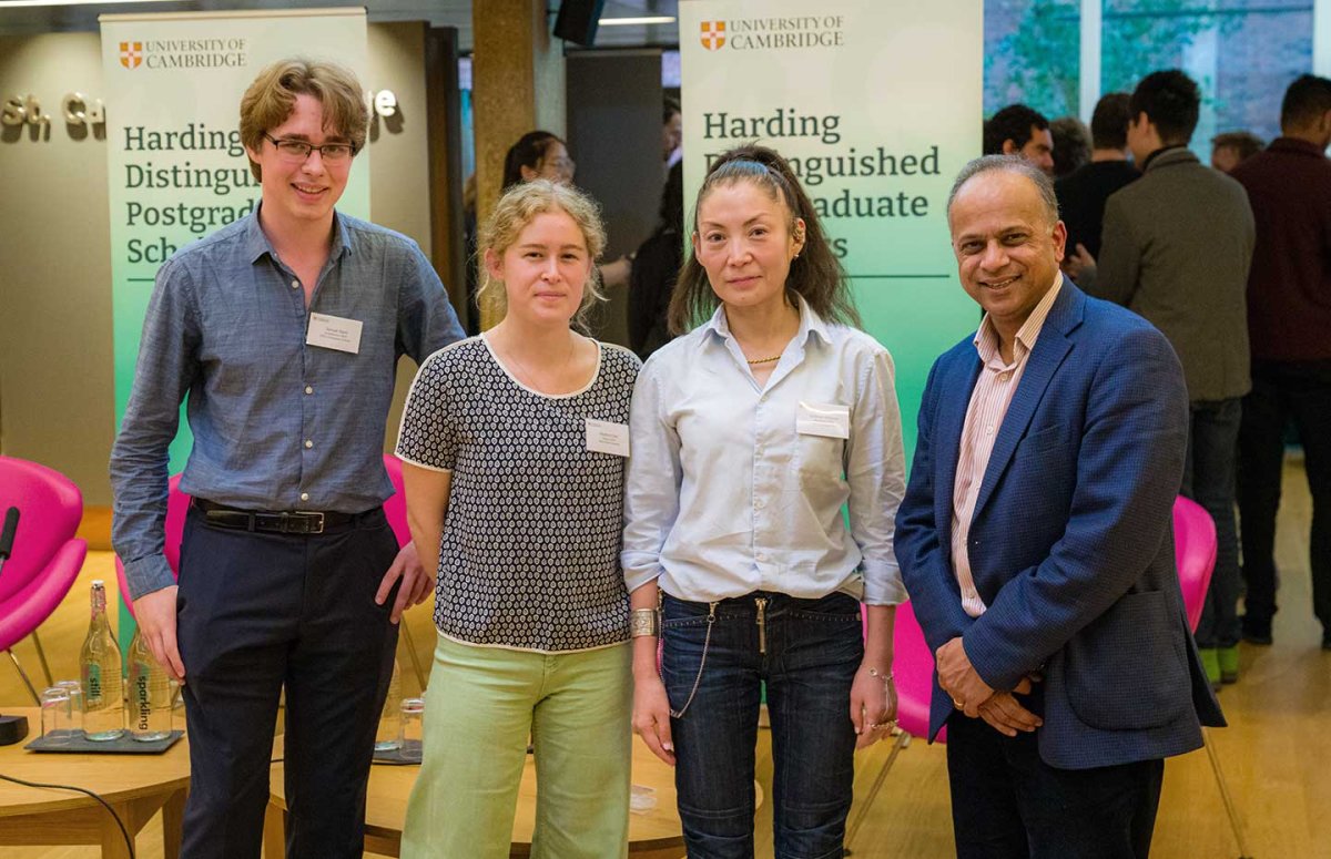 Samuel Stark, Madison East, Saltanat Amirova and Professor Bhaskar Vira, Pro-Vice-Chancellor for Education decorative