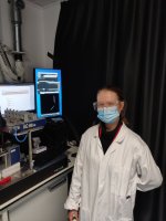 Nadia in the lab