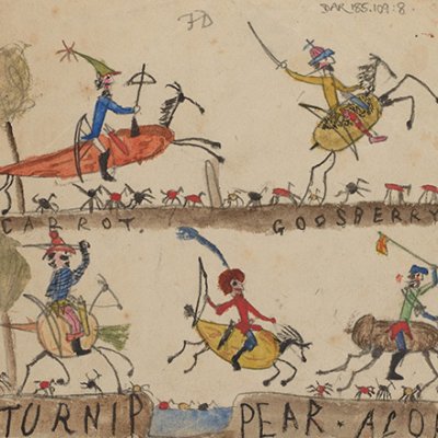 The only surviving draft of 'On the Origin of Species', reused by one of Darwin's children for drawing The only surviving draft of 'On the Origin of Species', reused by one of Darwin's children for drawing