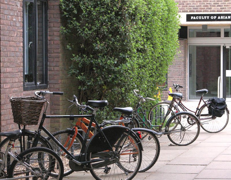 Bicycles outside the entrance to the Faculty of Asian and Middle Eastern Studies
