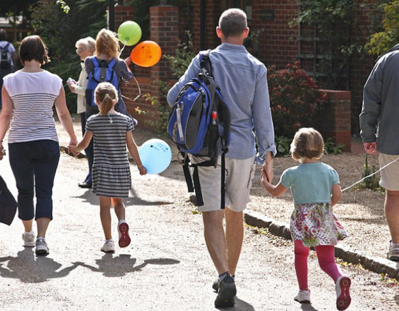 Families walking