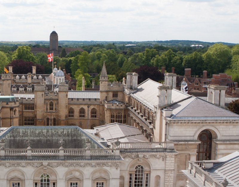 Cambridge landscape from Great St Mary's tower. Image courtesy of John Kingsnorth.