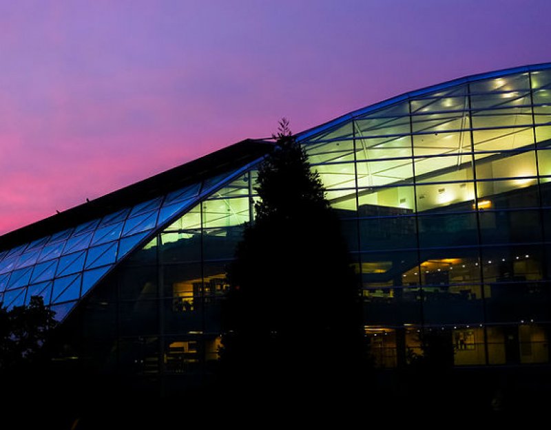 Law Faculty building at sunset