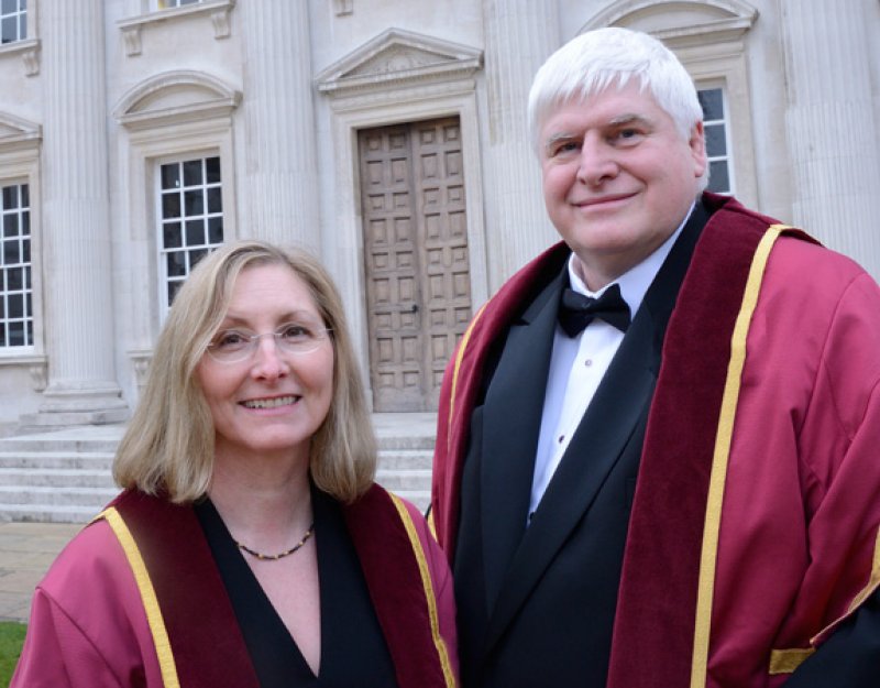 The Dawsons in front of the Senate House