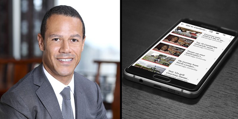 Composite image of Iain Drayton and the videos on a smartphone