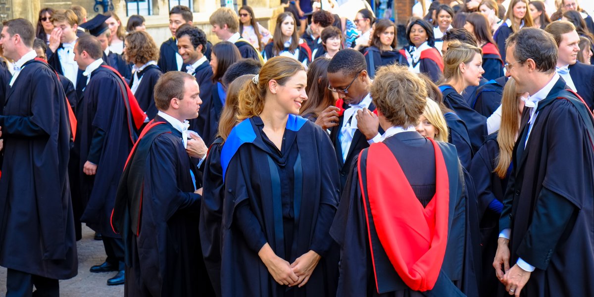 Students at a graduation ceremony