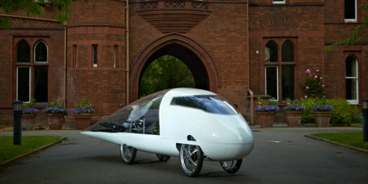 CUER’s 2013 car, Resolution, in the grounds of Girton College