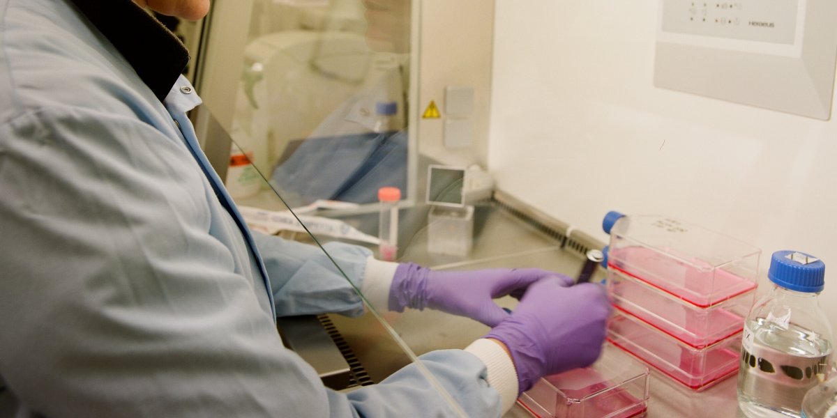 Sara Dietz at work in a laboratory