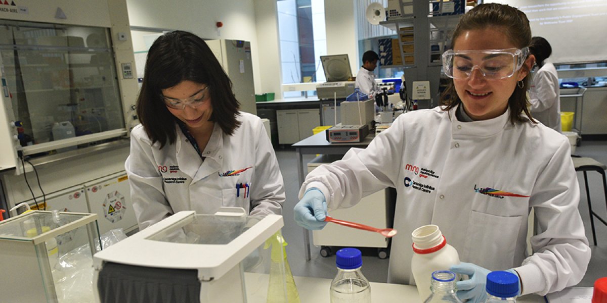 In the laboratory at the Chemical Engineering and Biotechnology building