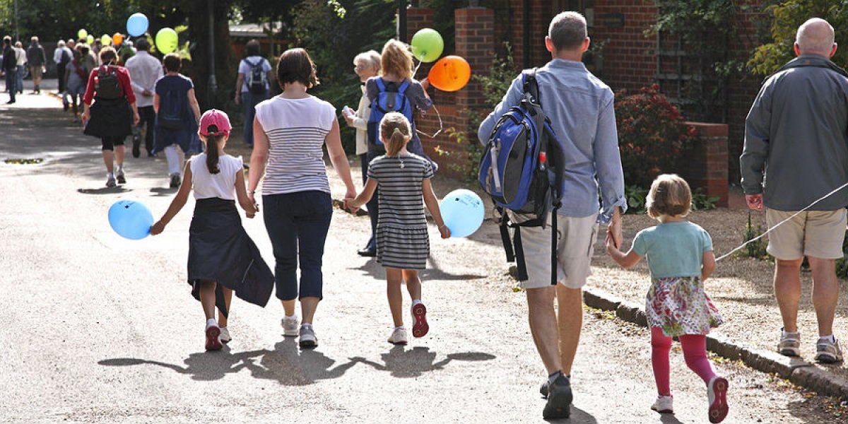 Families walking