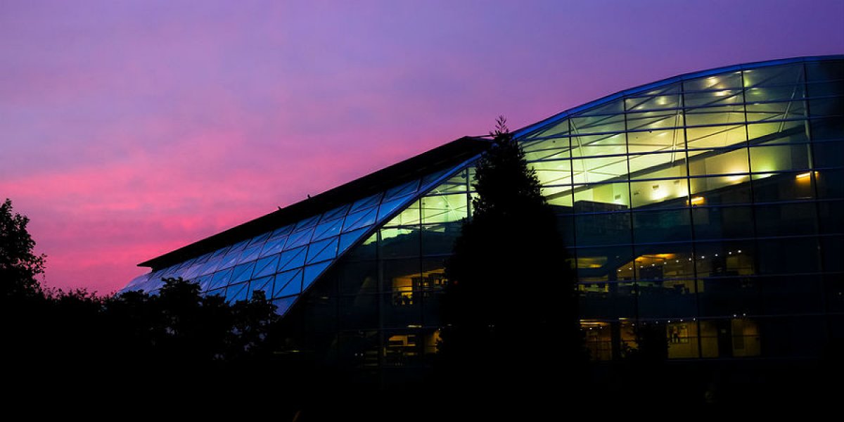 Law Faculty building at sunset