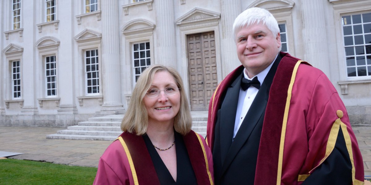 The Dawsons in front of the Senate House